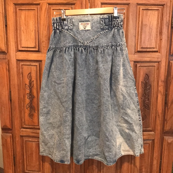 Vintage Acid Wash Denim Skirt - Picture 7 of 14